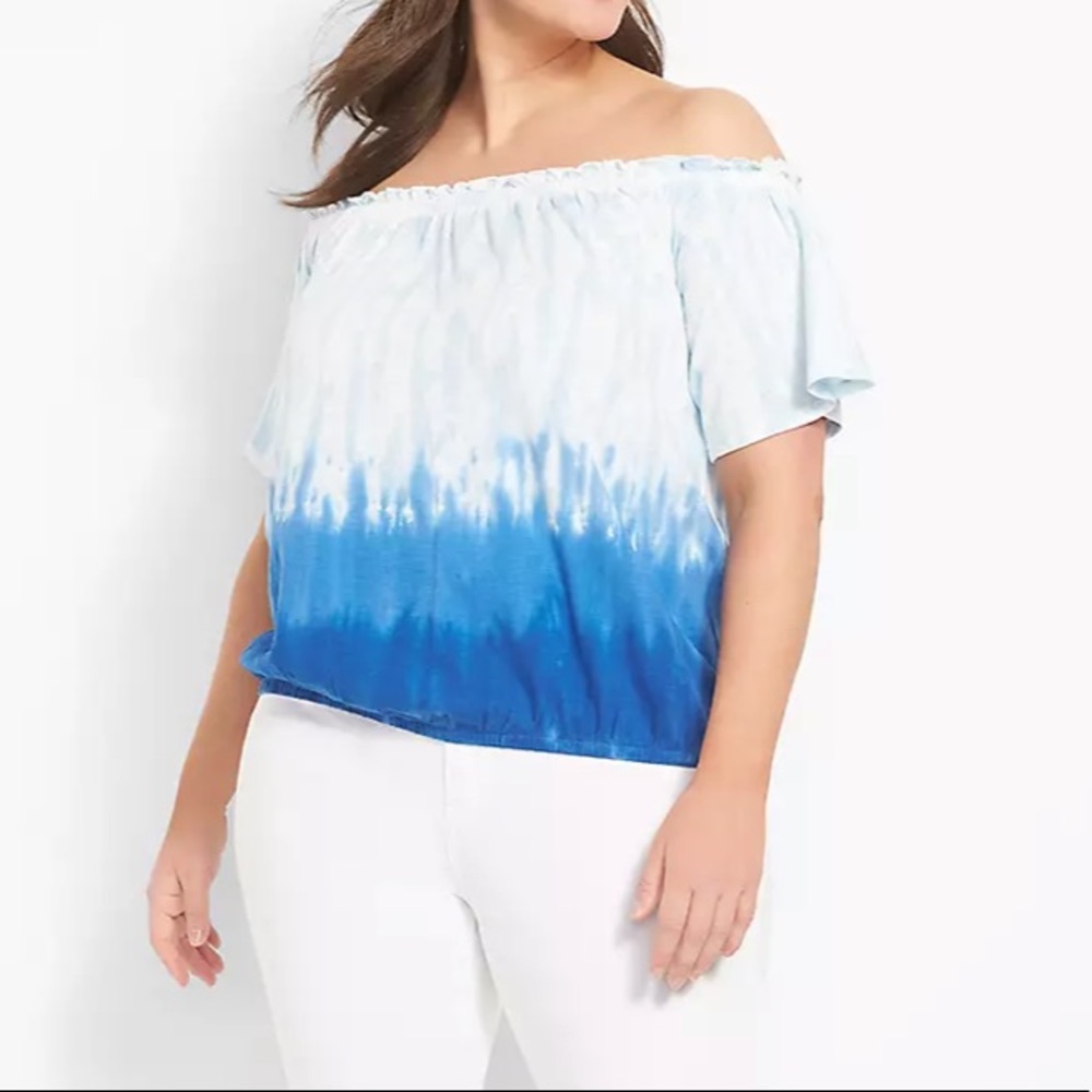 New Lane Bryant off the shoulder tie dye top